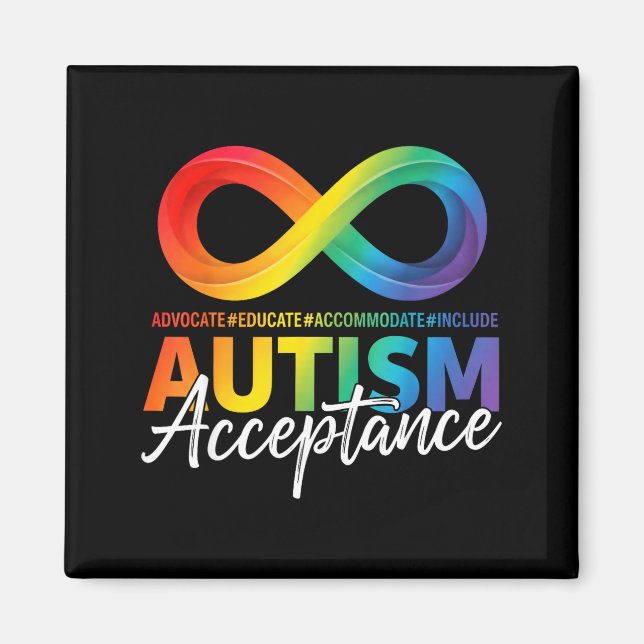Autism awareness acceptance infinity symbol magnet (Front)
