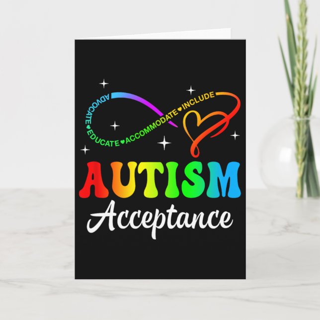 Autism Awareness Acceptance Infinity Symbol Men Wo Card (Front)