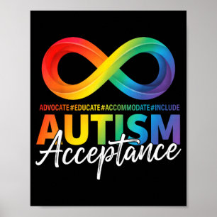 Autism awareness acceptance infinity symbol specia poster