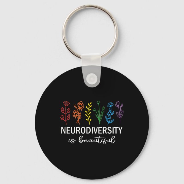 Autism Awareness Acceptance Neurodiversity Is Beau Keychain (Front)