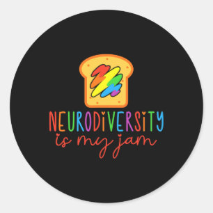 Autism Awareness Acceptance Neurodiversity Is My J Classic Round Sticker