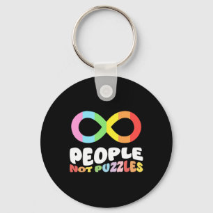 Autism Awareness Acceptance People Not Puzzles Wom Keychain
