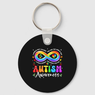 Autism Awareness Acceptance Rainbow Infinity Symbo Keychain