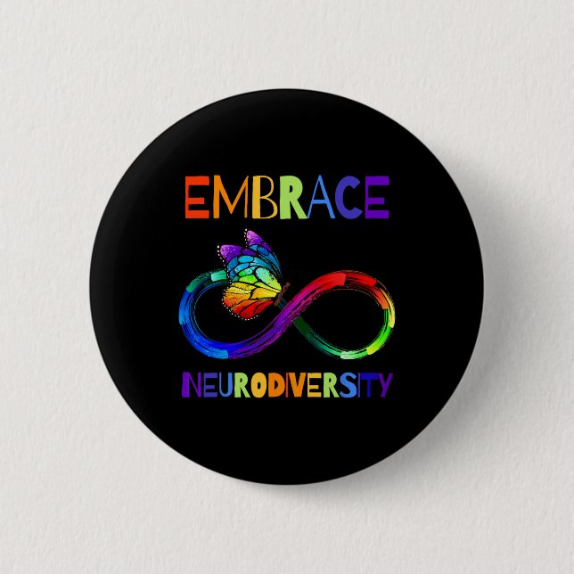 Autism Awareness Acceptance Shirt Infinity Symbol  2 Inch Round Button (Front)