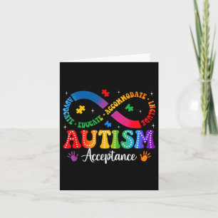 Autism Awareness Acceptance Shirt Infinity Symbol Card