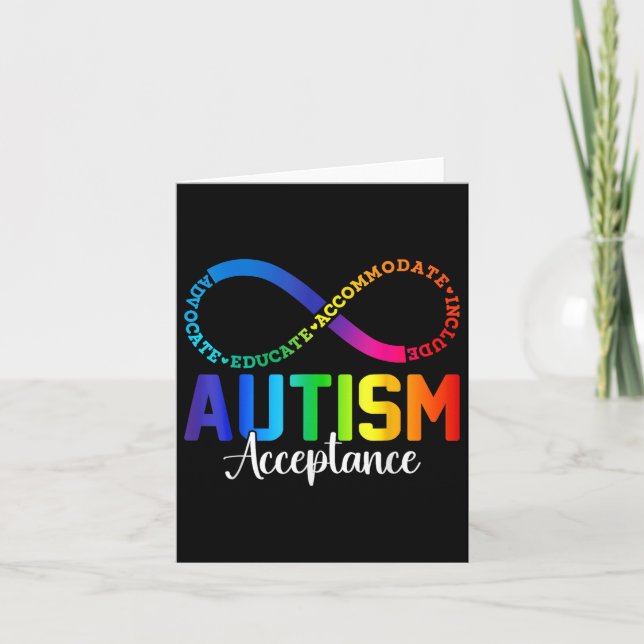 Autism Awareness Acceptance Shirt Infinity Symbol  Card (Front)