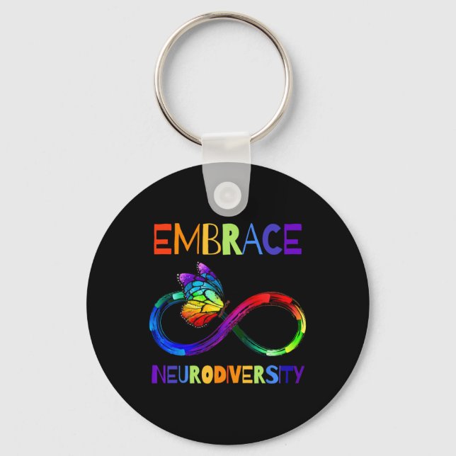 Autism Awareness Acceptance Shirt Infinity Symbol  Keychain (Front)