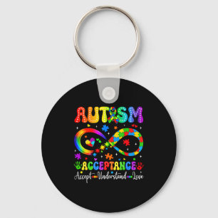 Autism Awareness Acceptance Shirt Infinity Symbol Keychain