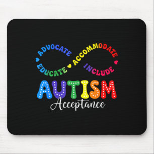 Autism Awareness Acceptance Shirt Infinity Symbol Mouse Pad