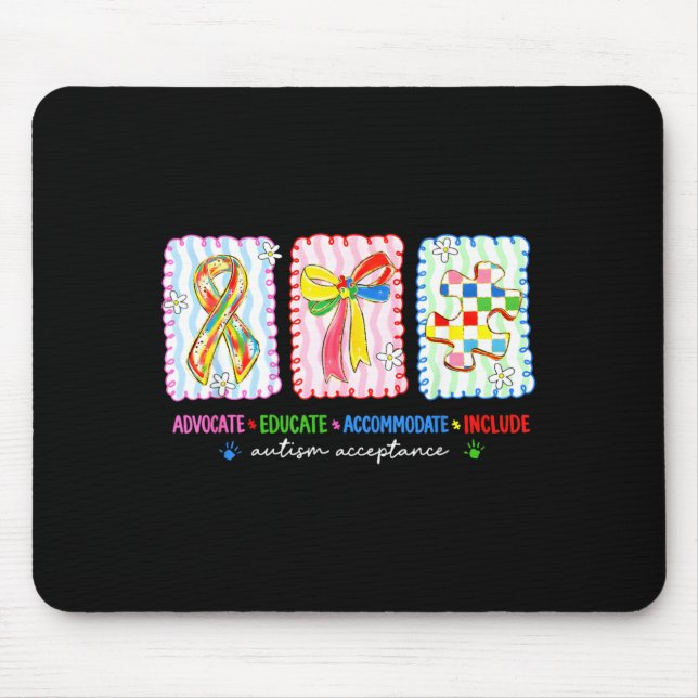 Autism Awareness Acceptance Shirt Infinity Symbol Mouse Pad (Front)