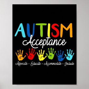 Autism Awareness Acceptance Shirt Infinity Symbol Poster