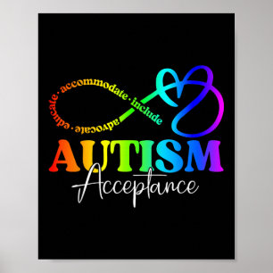 Autism Awareness Acceptance Shirt Infinity Symbol  Poster