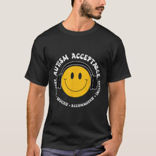 Autism Awareness Acceptance Smile Face Funny Kids T-Shirt