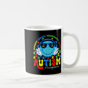 Autism Awareness Acceptance Smile Face Teacher Boy Coffee Mug