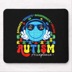 Autism Awareness Acceptance Smile Face Teacher Boy Mouse Pad