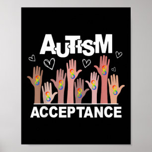 Autism Awareness Acceptance Wear Red Instead Men W Poster