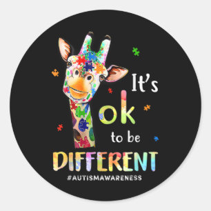 Autism Awareness Acceptance Women Kid Its Ok To Be Classic Round Sticker