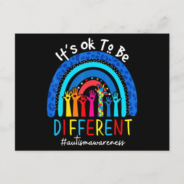 Autism Awareness Acceptance Women Kid Its Ok To Be Postcard (Front)