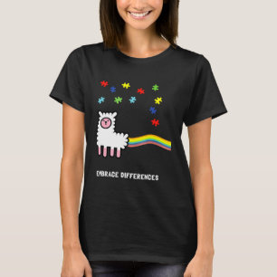 Autism Awareness Alpaca Llama Kids Women Men Teach T-Shirt