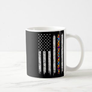 Autism Awareness American Flag Coffee Mug