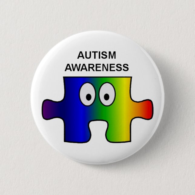 AUTISM AWARENESS AND SUPPORT 2 INCH ROUND BUTTON (Front)