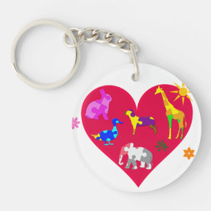 Autism Awareness Animals Keychain