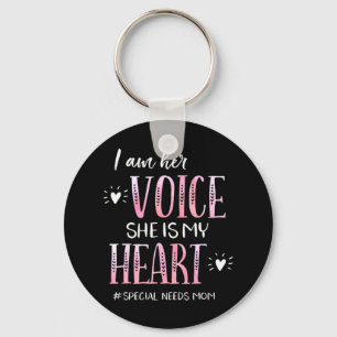 Autism Awareness Apparel I Am His Voice He Is My H Keychain