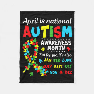 Autism Awareness - April is National Autism Awaren Fleece Blanket
