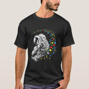 Autism Awareness Astronaut Skateboard Spaceman Ska T-Shirt