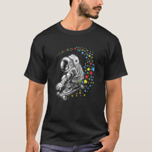 Autism Awareness Astronaut Skateboard Spaceman Ska T-Shirt
