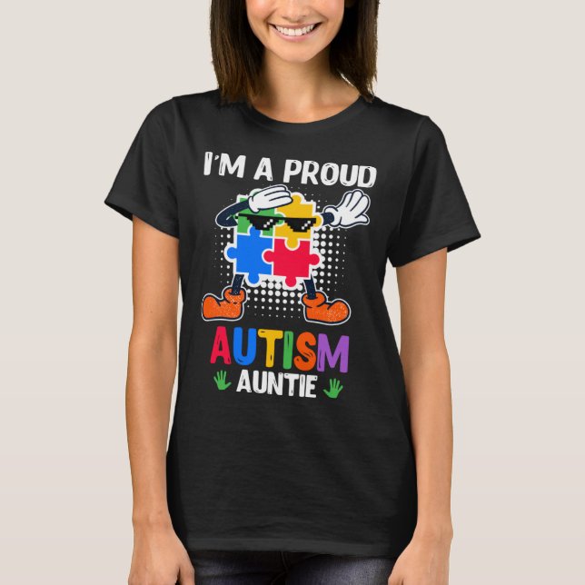 Autism Awareness Aunt Autistic Child Diversity  2 T-Shirt (Front)