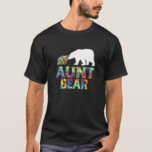 Autism Awareness Aunt Bear Puzzle Support Autistic T-Shirt