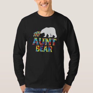 Autism Awareness Aunt Bear Puzzle Support Autistic T-Shirt