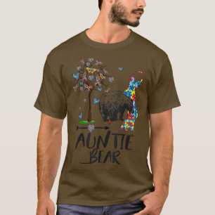 Autism Awareness Auntie Bear Support Autistic Adul T-Shirt