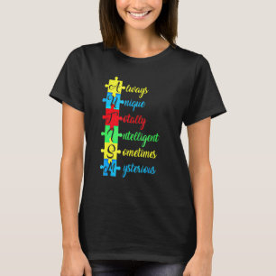 Autism Awareness Autism Acronym And Puzzle Piece T-Shirt