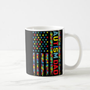 Autism Awareness  Autism Dad America Flag Puzzle G Coffee Mug
