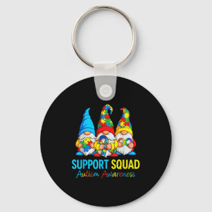 Autism awareness autism gnome support squad family keychain