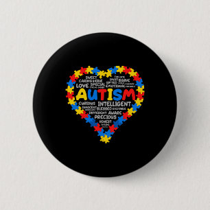 Autism Awareness Autism Heart Autism 1 2 Inch Round Button