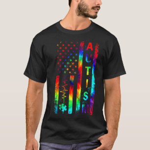 Autism Awareness Autism Pride American Flag T-Shirt