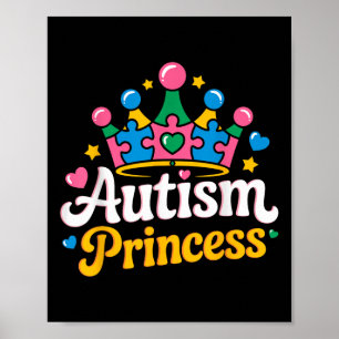 Autism Awareness Autism Princess Autistic Girl Kid Poster