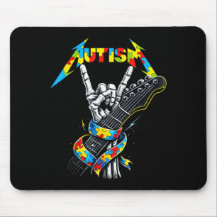 Autism awareness autism skeleton guitar player roc mouse pad