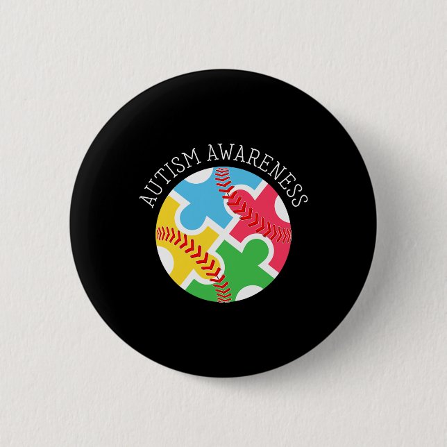 Autism Awareness Autism Support Bysebyll  2 Inch Round Button (Front)