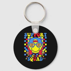 Autism awareness autism support squad family blue keychain