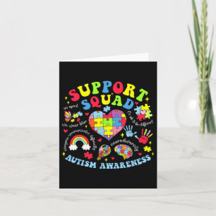 Autism Awareness Autism Support Squad Family Heart Card
