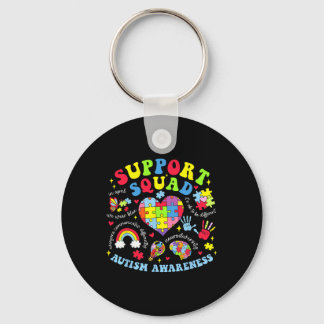 Autism Awareness Autism Support Squad Family Heart Keychain