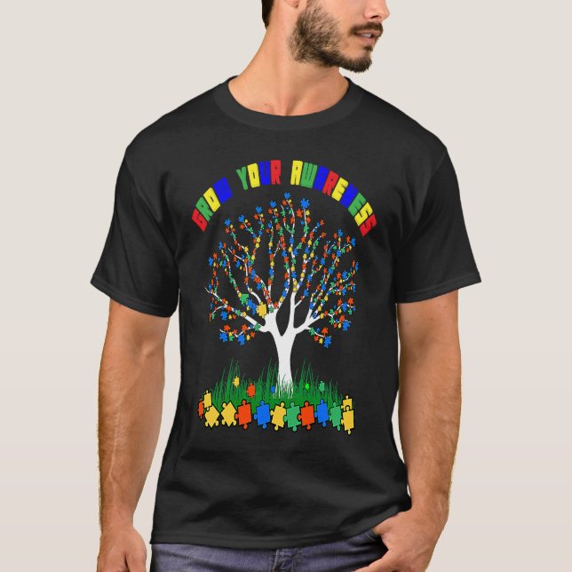 Autism Awareness Autism Tree  For Autism Kids & Me T-Shirt (Front)