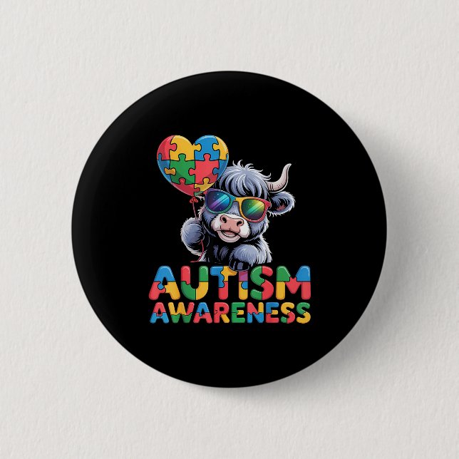 Autism awareness autistic  2 inch round button (Front)