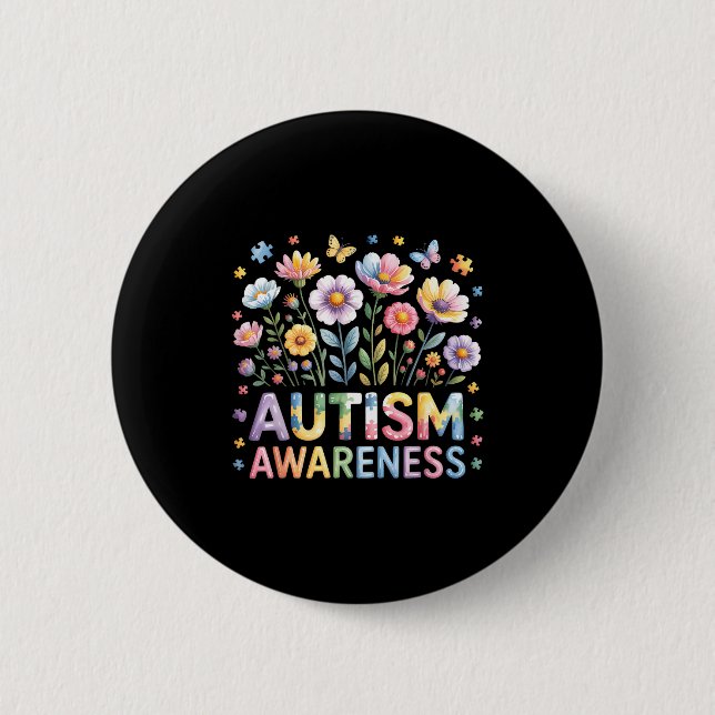 Autism awareness autistic  2 inch round button (Front)