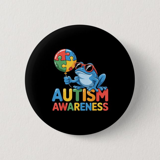 Autism awareness autistic  2 inch round button (Front)