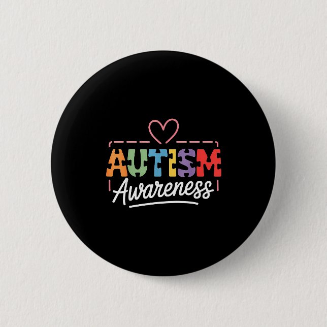 Autism awareness autistic  2 inch round button (Front)